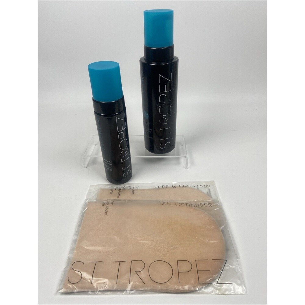 St. Tropez Self Tan Dark Bronzing Mousse 6.7 OZ & 13.5oz With Mitts